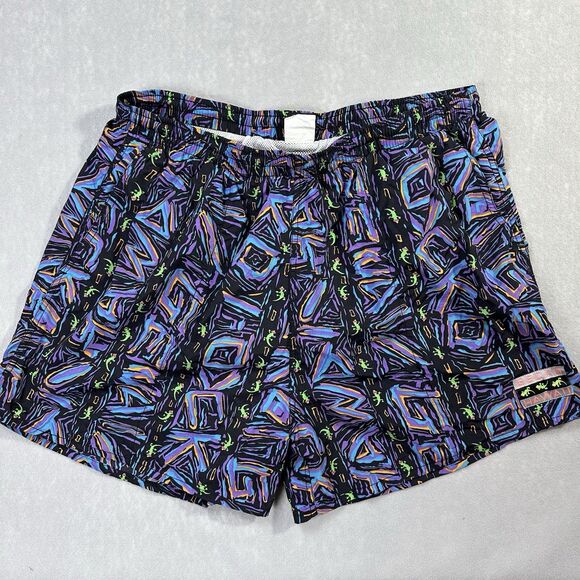 Gecko Hawaii Men’s XXL Swim Trunks Vintage 90s Mesh Liner All Over Print - Picture 1 of 13